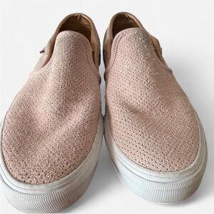 Blush Suede Vans Slip-Ons